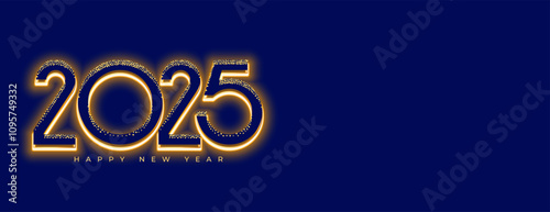 3d 2025 new year event background with glowing effect