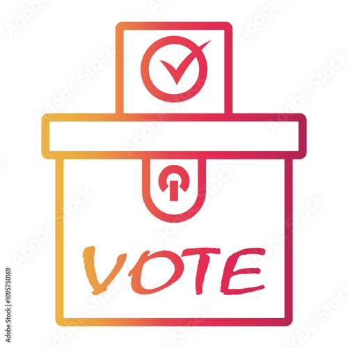 ballot Line Gradient Icon
