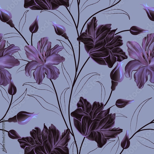 seamless pattern with flowers