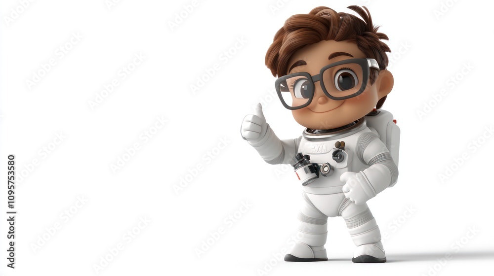 A cheerful cartoon character in a spacesuit giving a thumbs-up, symbolizing exploration. A cheerful cartoon character in a spacesuit giving a thumbs-up, symbolizing exploration.