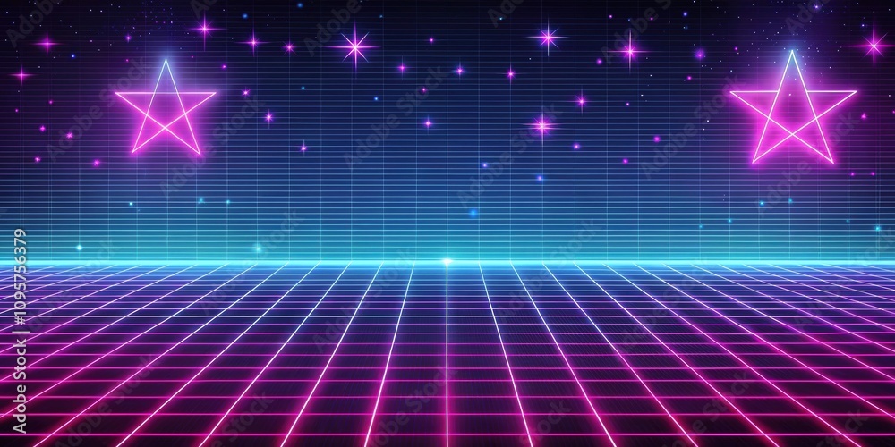 abstract retro futuristic background with neon grid lines and stars, perfect for a synthwave music poster or Halloween design, abstract retro futuristic background with neon grid lines and stars, perfect for a synthwave music poster or Halloween design,