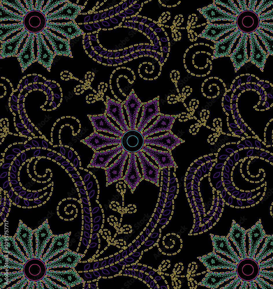 seamless tiny flowers and leaf colorful pattern. fabric print. seamless tiny flowers and leaf colorful pattern. fabric print.