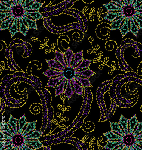 seamless tiny flowers and leaf colorful pattern. fabric print.
