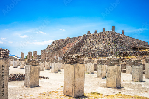 Pyramids and buildings in the archaeological zone of the Atlanteans, in Tula Hidalgo photo