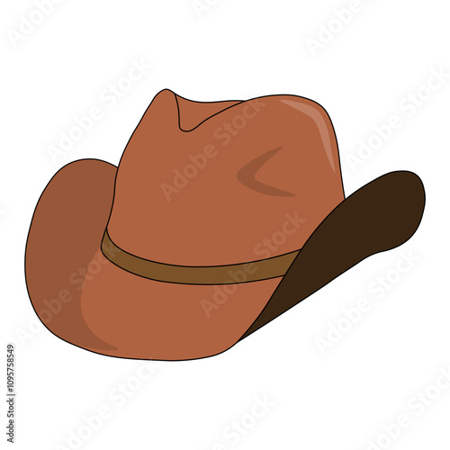 Wild West Cowboy Hat Icon. Vector Illustration in Cartoon Design. photo