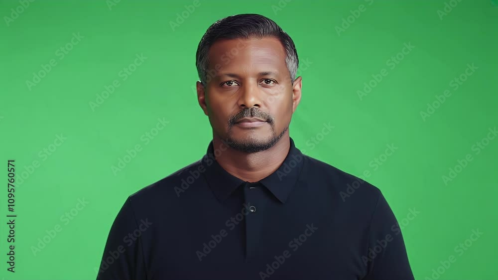 Portrait of a Man Against a Green Screen Portrait of a Man Against a Green Screen