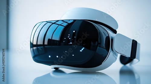 virtual reality headset designed for medical education, set on a clean white background, representing the future of hands-on learning in healthcare