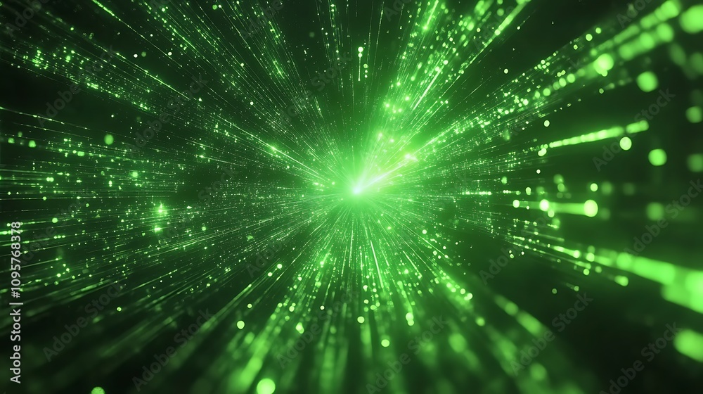 Emerald Green Digital Particle Stream: A 3D Render of Data Flow. AI Generated Emerald Green Digital Particle Stream: A 3D Render of Data Flow. AI Generated