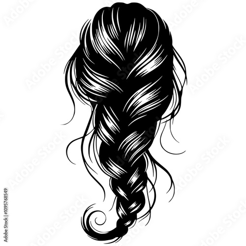 Woman hair silhouette