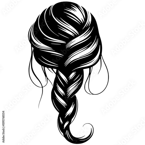 Woman hair silhouette