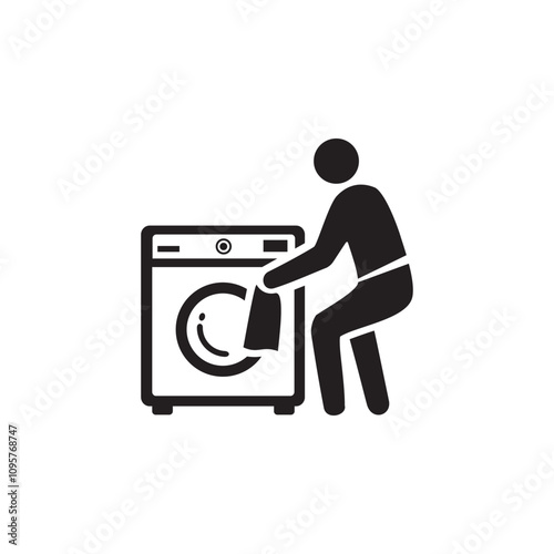 washing clothes  icon symbol sign vector