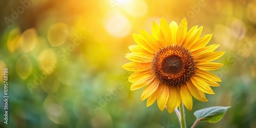 Closeup of a small sunflower with soft focus, sunflower, closeup, soft focus, yellow, petals, nature, garden, plant, bloom