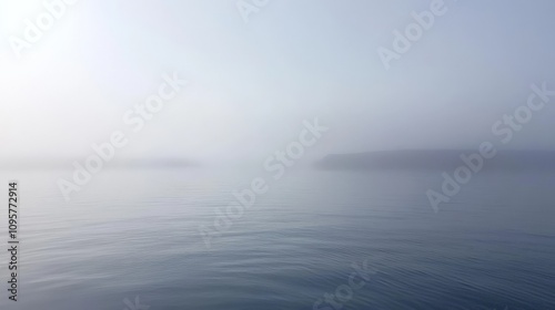 Misty Morning at Sea with Soft Reflections