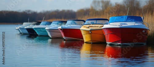 Row of Boats in Calm Water photo