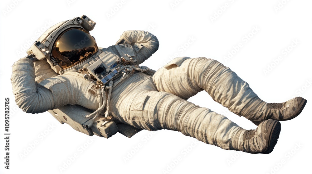 Astronaut relaxing in space, taking a break from exploring the cosmos. Astronaut relaxing in space, taking a break from exploring the cosmos.