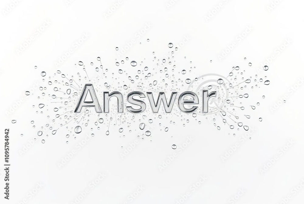 Droplets forming a pattern that resembles an answer or solution Droplets forming a pattern that resembles an answer or solution