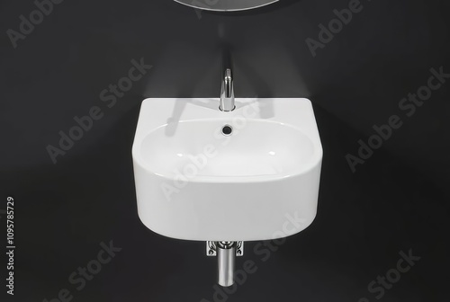 Minimalist Chic A compact wall mounted sink with a matching fauc photo