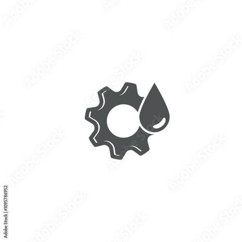 Flat design vector of gear lubricant, engine oil, engine maintenance.