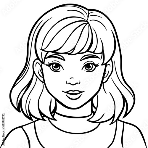  girl with hair highlights illustration