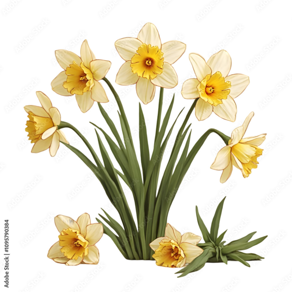 Blooming Daffodils in a Natural Garden Setting Nature Photography Vibrant Colors Close-Up View Floral Beauty and Springtime Vibes Blooming Daffodils in a Natural Garden Setting Nature Photography Vibrant Colors Close-Up View Floral Beauty and Springtime Vibes