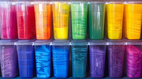 Wallpaper Mural Colorful containers filled with assorted art supplies in a vibrant display. Torontodigital.ca