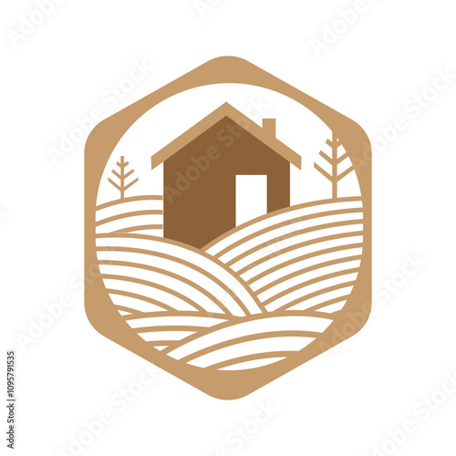 modern nature emblem farm logo design vector illustrations