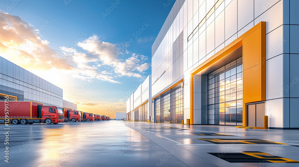 Obraz premium 綺麗で最先端の物流倉庫
