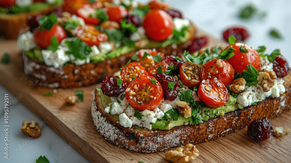 custom made wallpaper toronto digitalAvocado Toast with Feta, Cherry Tomatoes, Cranberries, and Walnuts. vibrant, flavorful avocado toast recipe with creamy feta, juicy cherry tomatoes, sweet dried cranberries, crunchy walnuts