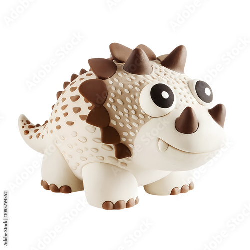 a clay dinosaur isolated on a transparent background photo