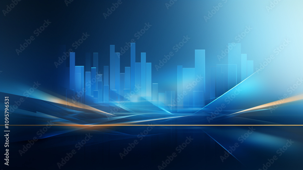 Modern building office building and urban skyline, abstract blue city background with arrows. Modern building office building and urban skyline, abstract blue city background with arrows.