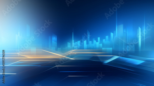 Image of future essence of urban innovation, New York City skyline vector flat design