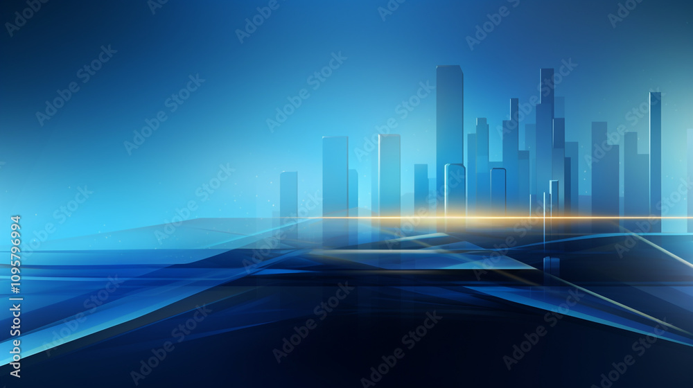 Abstract speed technology background, Futuristic city at night with starry sky background.