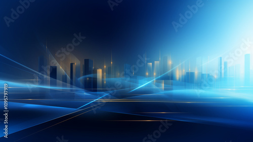 investment financial city with stock market graph, White background, simple line drawing of buildings 