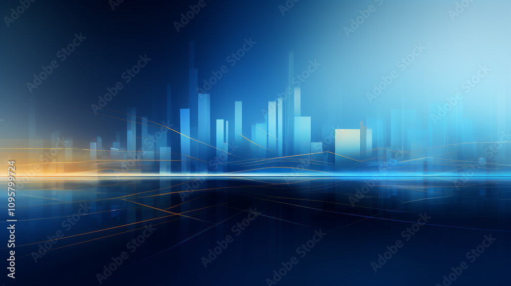 modern city skyline aerial view, Smart city on a dark blue background modern city skyline aerial view, Smart city on a dark blue background