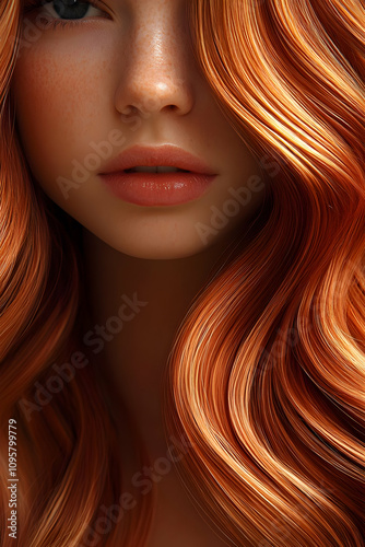Redhead Woman 3D Illustration