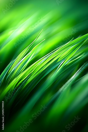 Vibrant Green Grass Blades ...