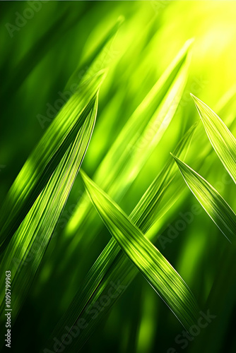 Vibrant Green Grass Blades ...
