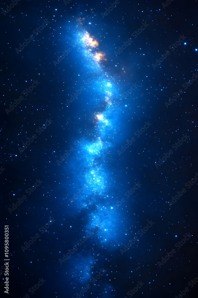 Obraz premium Celestial River Galaxy Background Illustration