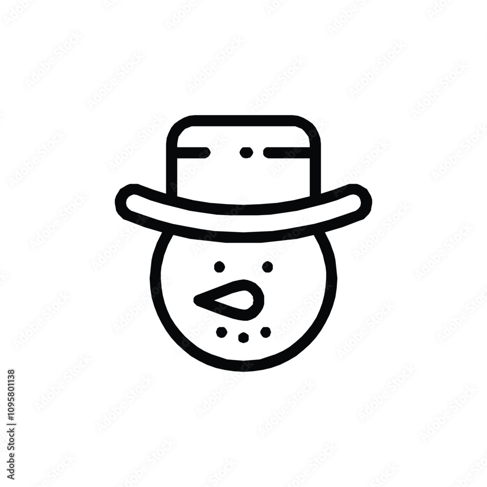 christmas snowman icon illustration doodle art style christmas snowman icon illustration doodle art style