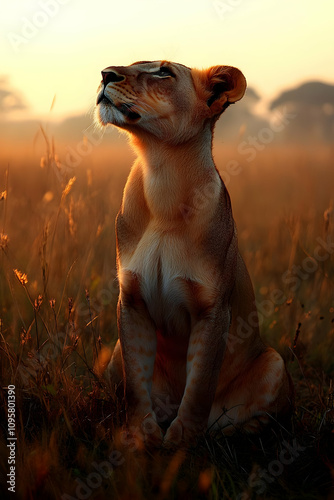 Golden Hour Lioness Photo