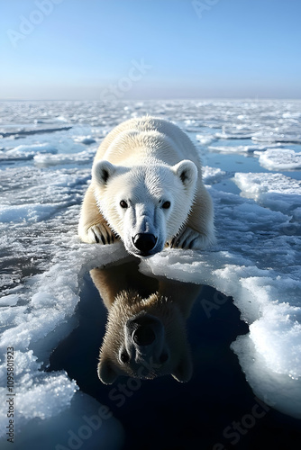 Polar Bear Reflection in Ar...