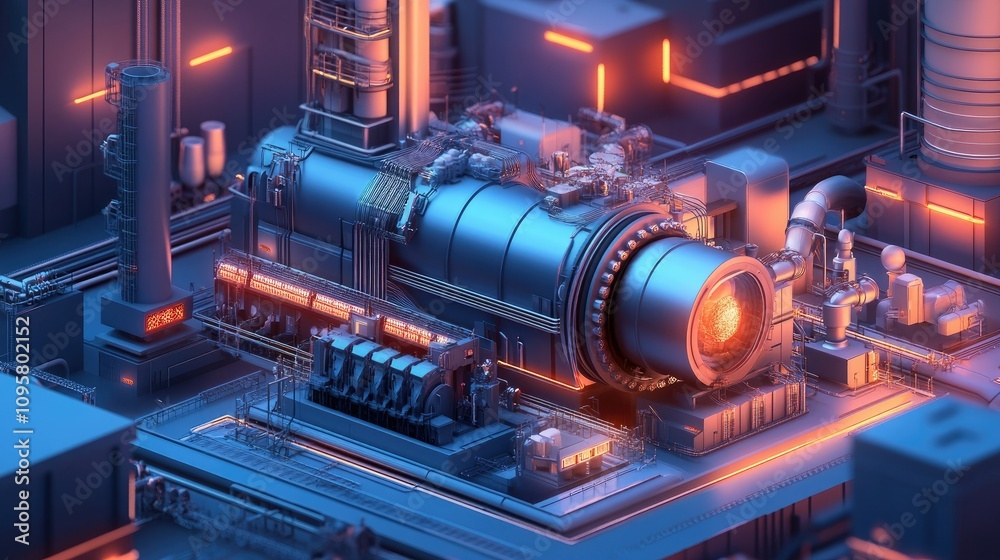 A turbine generator system connected to a small modular reactor (SMR ...