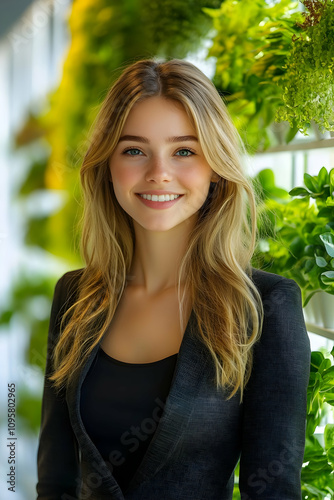 Smiling Woman Realistic Pho...
