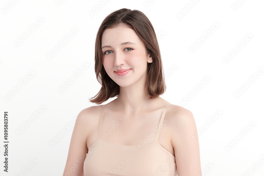 Beautiful young woman with clean fresh skin on white background, Face care, Facial treatment, Cosmetology, beauty and spa, women portrait. Beautiful young woman with clean fresh skin on white background, Face care, Facial treatment, Cosmetology, beauty and spa, women portrait.