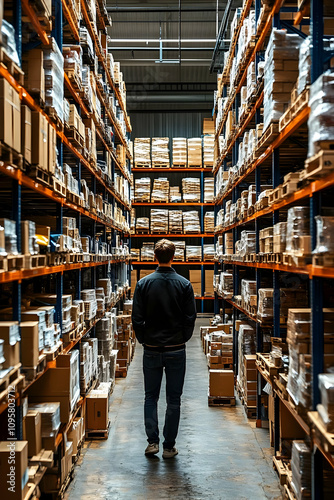 Warehouse Inventory Management - Realistic Photo