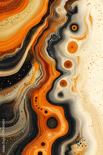 Abstract Orange and Black S...