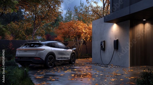 Cutting Edge Electric Vehicle Charging Station Elevating Sustainable Mobility   A modern energy efficient charging point for electric cars and SUVs