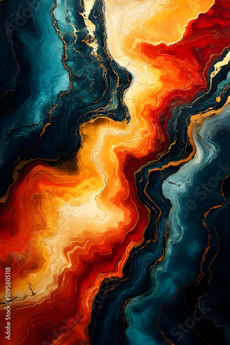Abstract Gold Veined Marble...