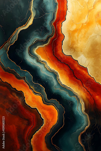 Abstract Earth Tones Illust...