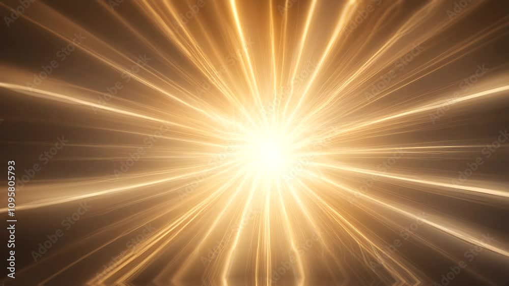 A radiant burst of light with golden rays emanating outward, creating a dynamic visual effect.